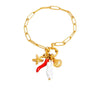 Wholesale Electroplated 18K Real Gold Stainless Steel Fruit Shape Pendant Bracelet For Women