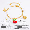Wholesale Electroplated 18K Real Gold Stainless Steel Fruit Shape Pendant Bracelet For Women