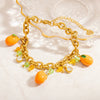 Wholesale Electroplated 18K Real Gold Stainless Steel Fruit Shape Pendant Bracelet For Women