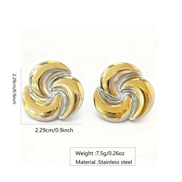 Wholesale Electroplated Light Luxury Geometric Crescent Stainless Steel Earrings For Women