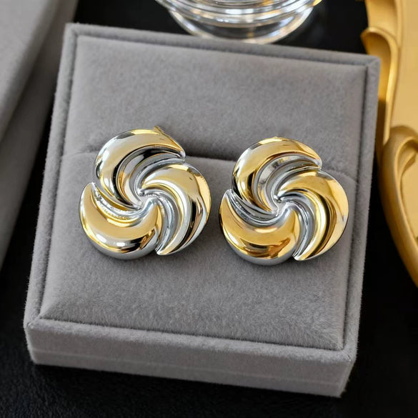 Wholesale Electroplated Light Luxury Geometric Crescent Stainless Steel Earrings For Women