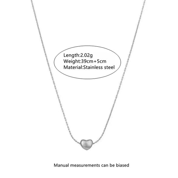 Wholesale Electroplated Light Luxury Heartshaped Stainless Steel Clavicle Necklace For Women
