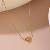 Wholesale Electroplated Light Luxury Heartshaped Stainless Steel Clavicle Necklace For Women