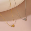 Wholesale Electroplated Light Luxury Heartshaped Stainless Steel Clavicle Necklace For Women
