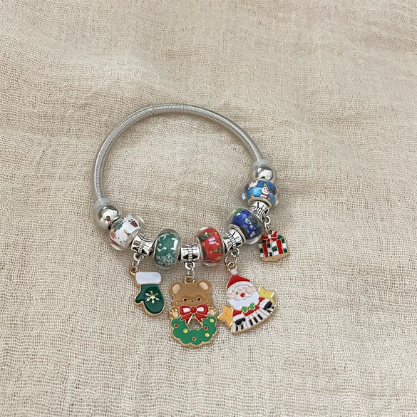 Wholesale Electroplated Metal Cartoon Characters Beaded Bracelet For Women