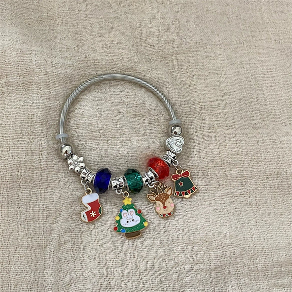 Wholesale Electroplated Metal Cartoon Characters Beaded Bracelet For Women