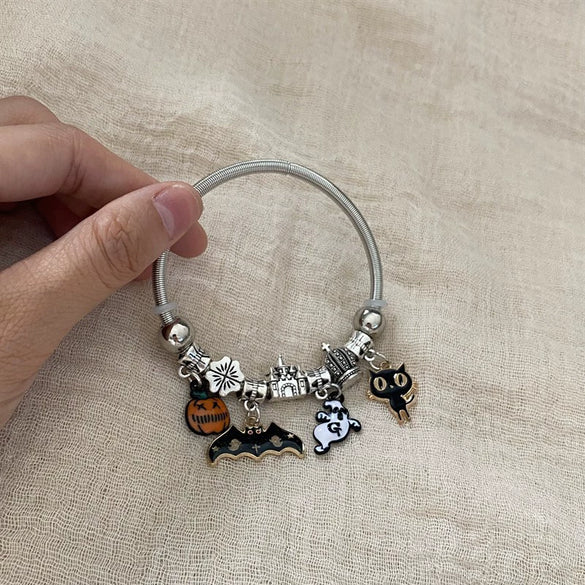 Wholesale Electroplated Metal Cartoon Characters Beaded Bracelet For Women