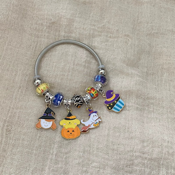 Wholesale Electroplated Metal Cartoon Characters Beaded Bracelet For Women
