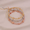 Wholesale Electroplated Metal Cshaped Rhinestone Mesh Open Elastic Bracelets For Women