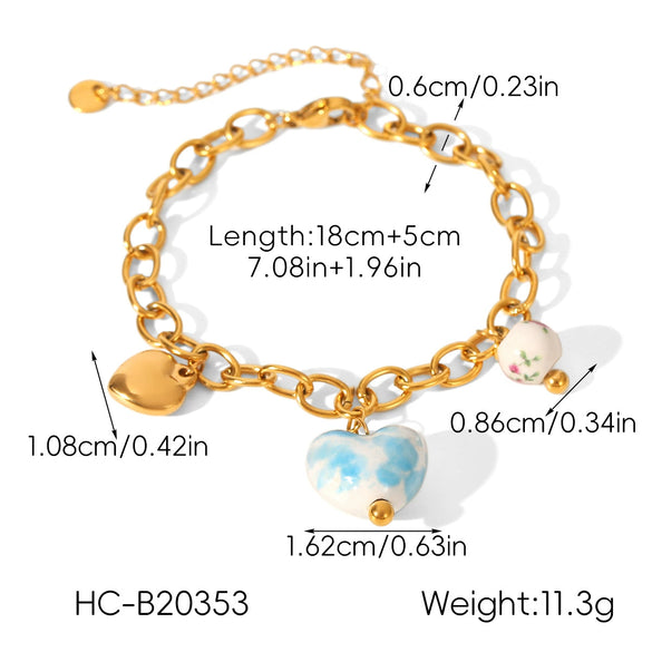 Wholesale Electroplated Stainless Steel And Ceramic Jewelry For Women With Heartshaped And Geometric Patterns Including Pendant Necklaces Bracelets And Earrings