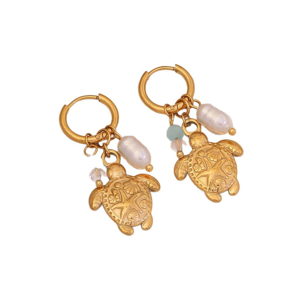 Wholesale Electroplated Stainless Steel Animal And Zodiac Patterned Earrings For Women