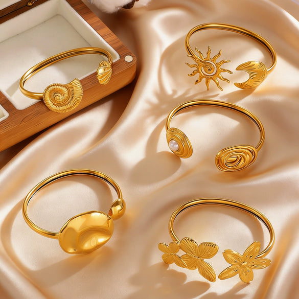 Wholesale Electroplated Stainless Steel Asymmetrical Geometric Bracelet Jewelry Accessories