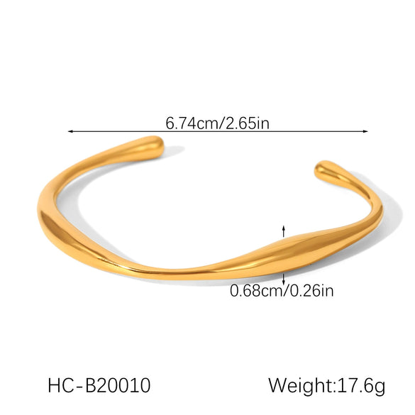 Wholesale Electroplated Stainless Steel Asymmetrical Open Bracelet Hand Jewelry