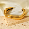 Wholesale Electroplated Stainless Steel Asymmetrical Open Bracelet Hand Jewelry