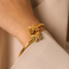 Wholesale Electroplated Stainless Steel Butterfly Open Bracelet Jewelry