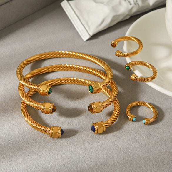 Wholesale Electroplated Stainless Steel Cshaped Geometric Bracelet For Women