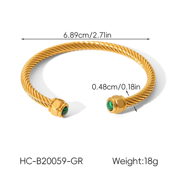 Wholesale Electroplated Stainless Steel Cshaped Geometric Bracelet For Women