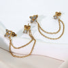 Wholesale Electroplated Stainless Steel Flower Tassel Earrings For Women
