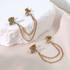 Wholesale Electroplated Stainless Steel Flower Tassel Earrings For Women