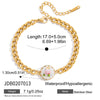 Wholesale Electroplated Stainless Steel Geometric And Floral Pattern Bracelet For Women