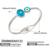 Wholesale Electroplated Stainless Steel Geometric Blue Eyeshaped Round Open Bracelet Set Niche Highend Jewelry Accessories