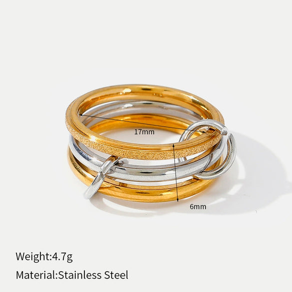 Wholesale Electroplated Stainless Steel Geometric Cross Women's Rings