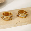 Wholesale Electroplated Stainless Steel Geometric Cross Women's Rings