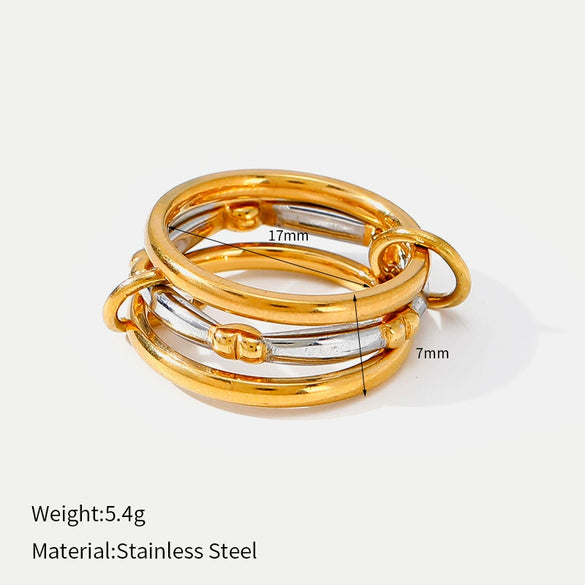 Wholesale Electroplated Stainless Steel Geometric Cross Women's Rings