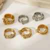 Wholesale Electroplated Stainless Steel Geometric Cross Women's Rings