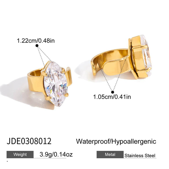 Wholesale Electroplated Stainless Steel Geometric Drop Shape Ear Clips For Women Luxury Jewelry Minimalist Elegant Design