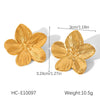 Wholesale Electroplated Stainless Steel Geometric Flower Stud Earrings For Women