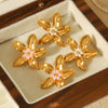 Wholesale Electroplated Stainless Steel Geometric Flower Stud Earrings For Women
