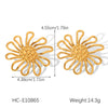 Wholesale Electroplated Stainless Steel Geometric Flower Stud Earrings For Women