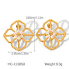 Wholesale Electroplated Stainless Steel Geometric Flower Stud Earrings For Women