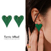 Wholesale Electroplated Stainless Steel Geometric Heartshaped Earrings For Women In Light Luxury Style