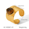 Wholesale Electroplated Stainless Steel Geometric Rings For Women