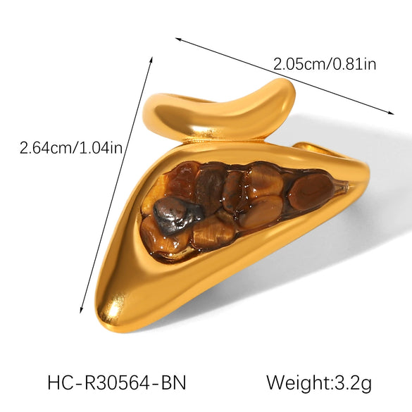 Wholesale Electroplated Stainless Steel Geometric Rings For Women