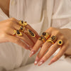 Wholesale Electroplated Stainless Steel Geometric Rings For Women