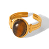 Wholesale Electroplated Stainless Steel Geometric Rings For Women