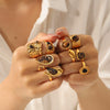Wholesale Electroplated Stainless Steel Geometric Rings For Women