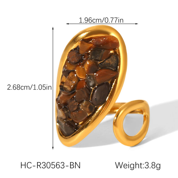 Wholesale Electroplated Stainless Steel Geometric Rings For Women