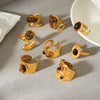 Wholesale Electroplated Stainless Steel Geometric Rings For Women