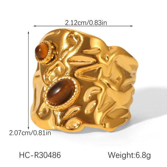 Wholesale Electroplated Stainless Steel Geometric Rings For Women