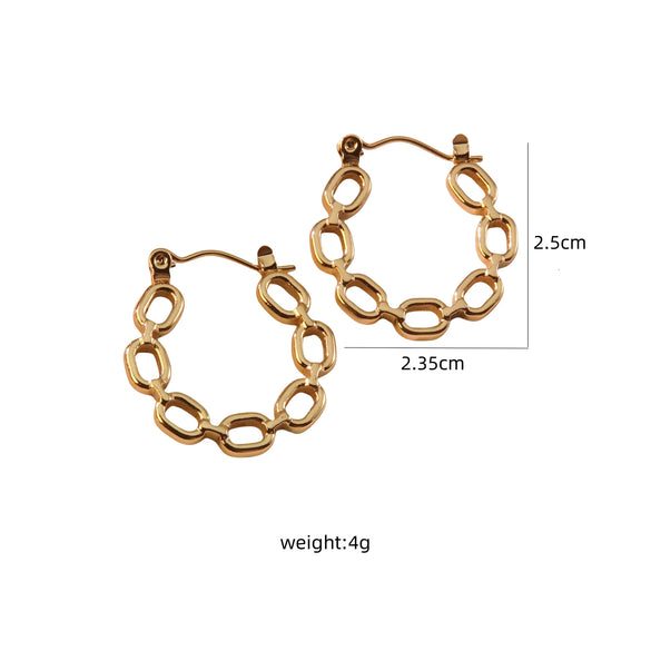 Wholesale Electroplated Stainless Steel Geometric Square Heart U Shape Love Earrings For Women