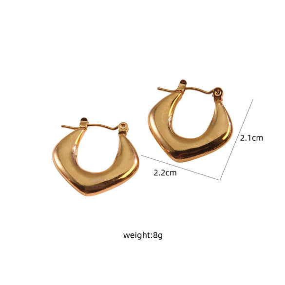 Wholesale Electroplated Stainless Steel Geometric Square Heart U Shape Love Earrings For Women