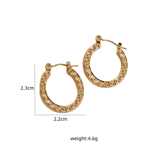 Wholesale Electroplated Stainless Steel Geometric Square Heart U Shape Love Earrings For Women