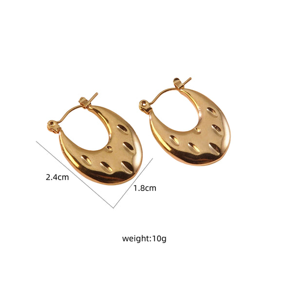 Wholesale Electroplated Stainless Steel Geometric Square Heart U Shape Love Earrings For Women