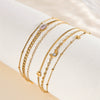 Wholesale Electroplated Stainless Steel Geometric Star And Moon Threelayer Zircon Bracelet For Women Minimalist Fashion Jewelry