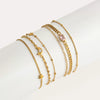 Wholesale Electroplated Stainless Steel Geometric Star And Moon Threelayer Zircon Bracelet For Women Minimalist Fashion Jewelry