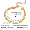 Wholesale Electroplated Stainless Steel Geometric Star And Moon Threelayer Zircon Bracelet For Women Minimalist Fashion Jewelry